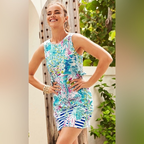 Lilly Pulitzer Marli Postcards From Positano Engineered Stretch Crepe Dress Sz 2 - Picture 1 of 16